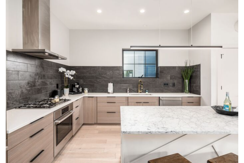 Spacious kitchen with modern appliances